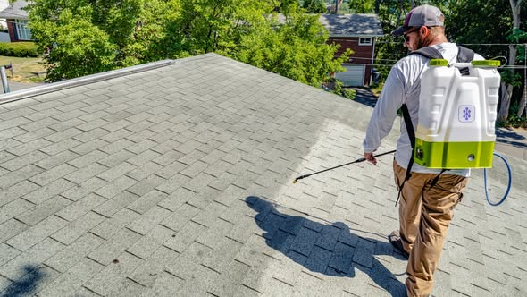 Carolina Roof Shield technician applying roof nano-coating